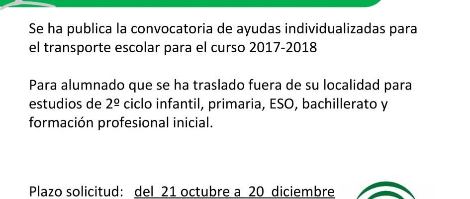 BECA TRANSPORTE ESCOLAR 2017-2018