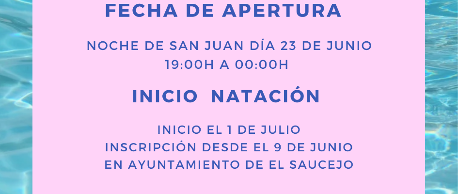 información de piscina municipal