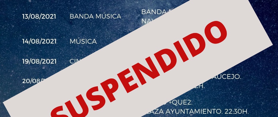 suspensión actividad cultural verano 2021
